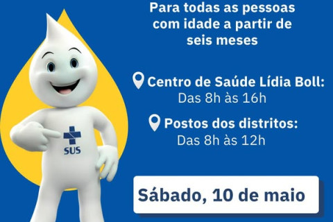 Mudança de público-alvo: Dia D de vacinação contra a gripe será neste sábado (10) para todas as pessoas a partir de seis meses